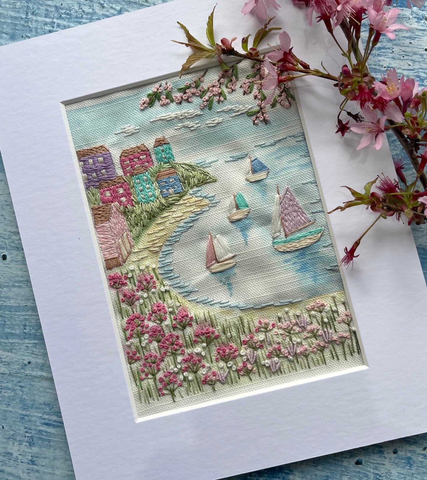 Spring Regatta Pre Printed Linen Panel
