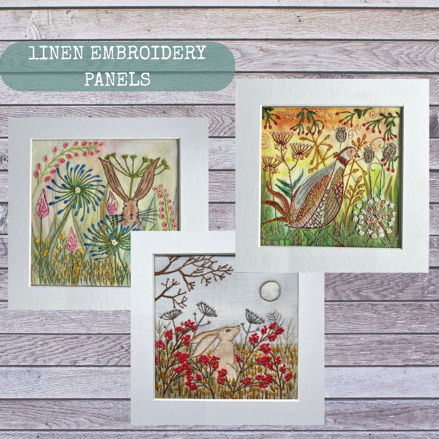 Linen Embroidery Panels