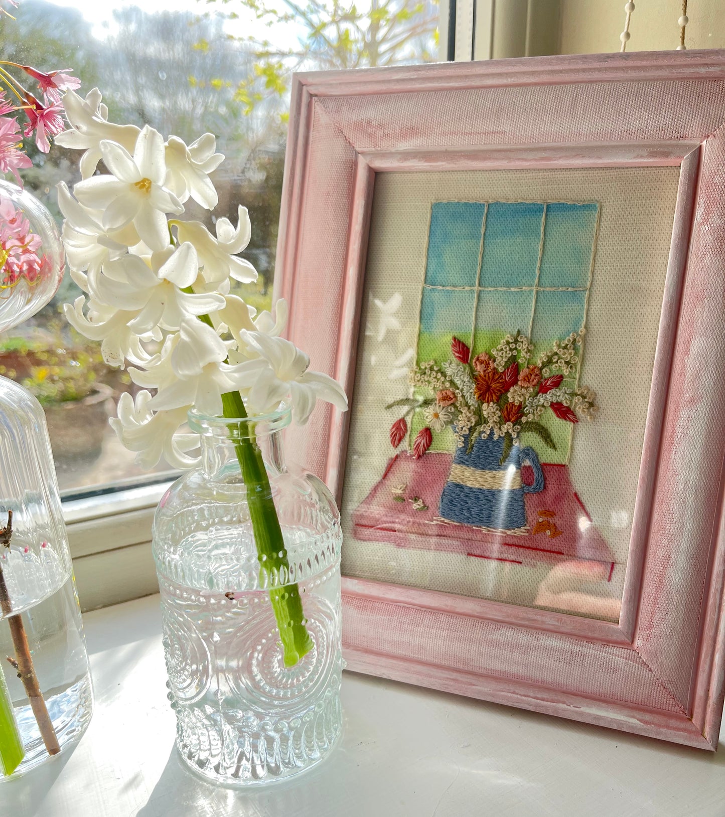 Cornish Blue Jug & Spring Flowers embroidery kit