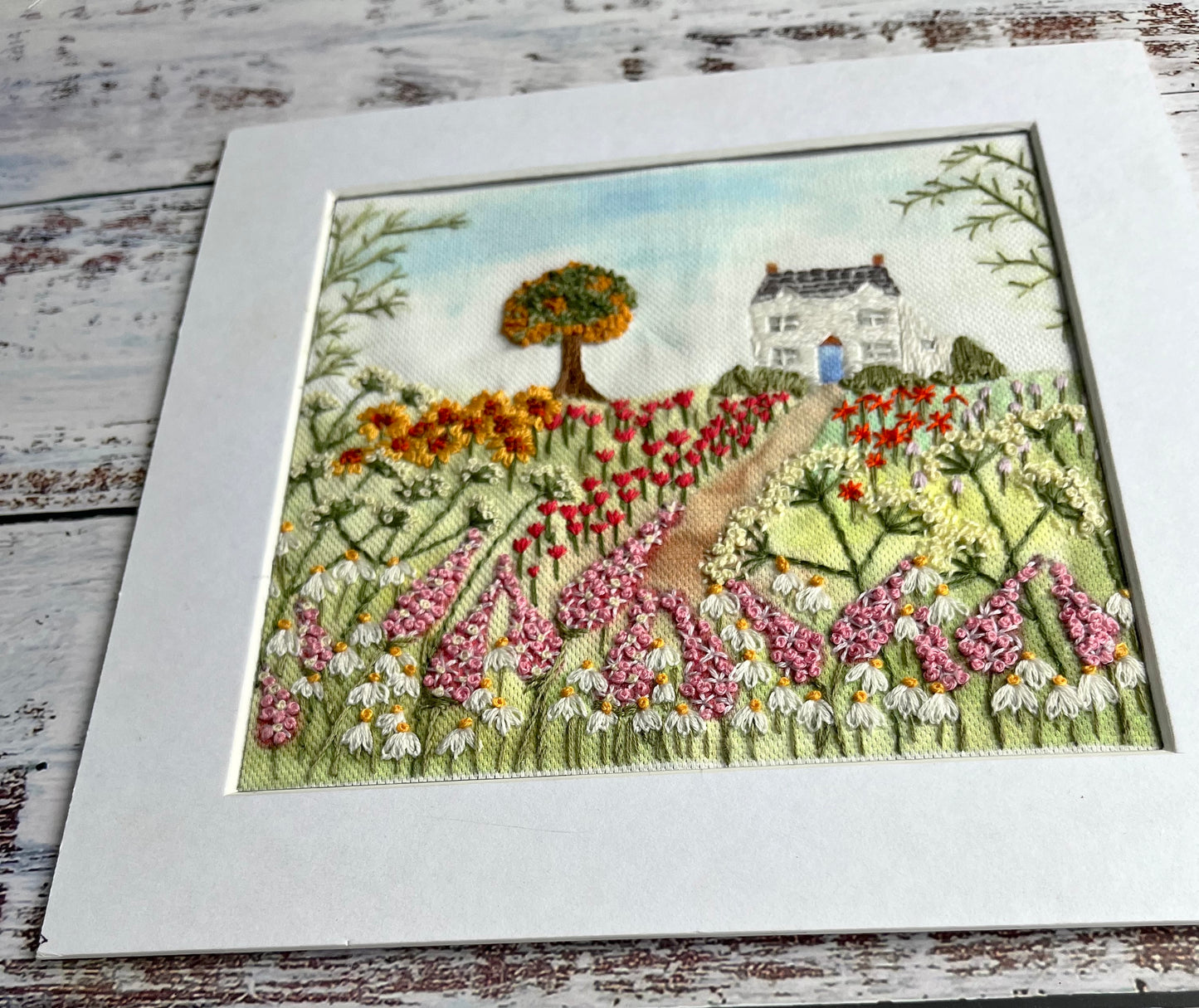 English Cottage Garden Linen Panel