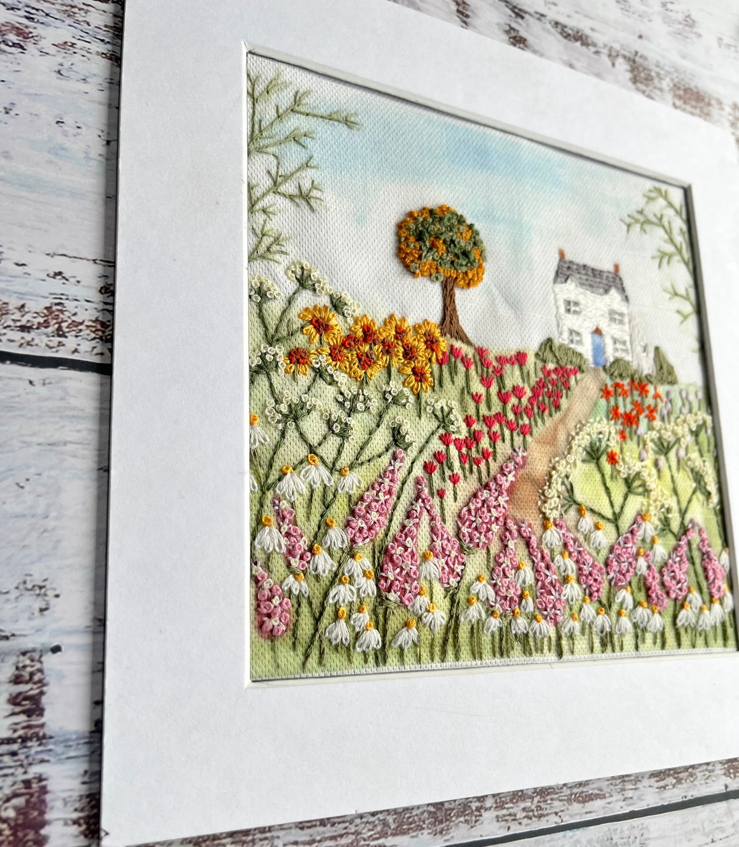 English Cottage Garden Linen Panel