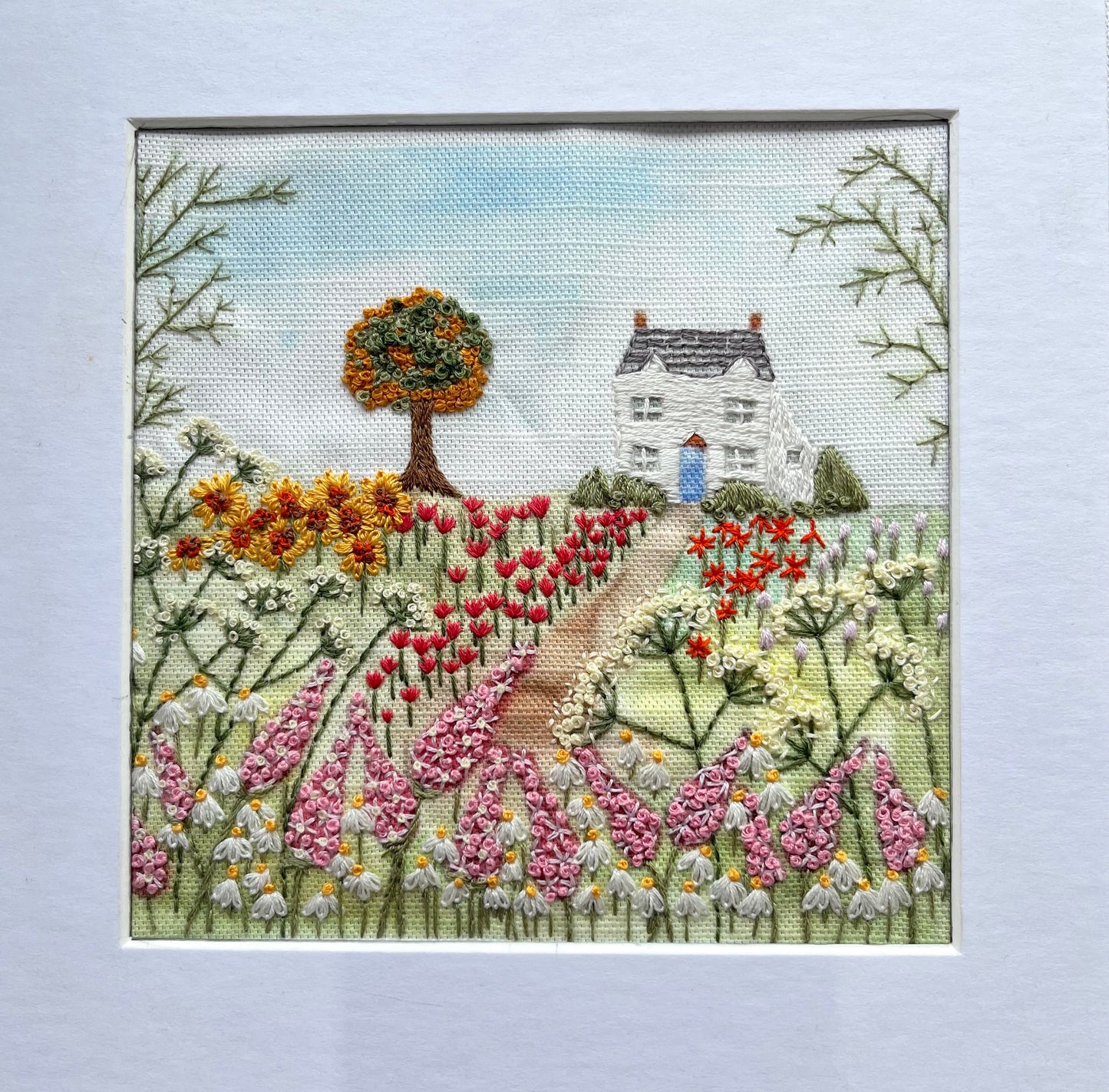 English Cottage Garden Linen Panel