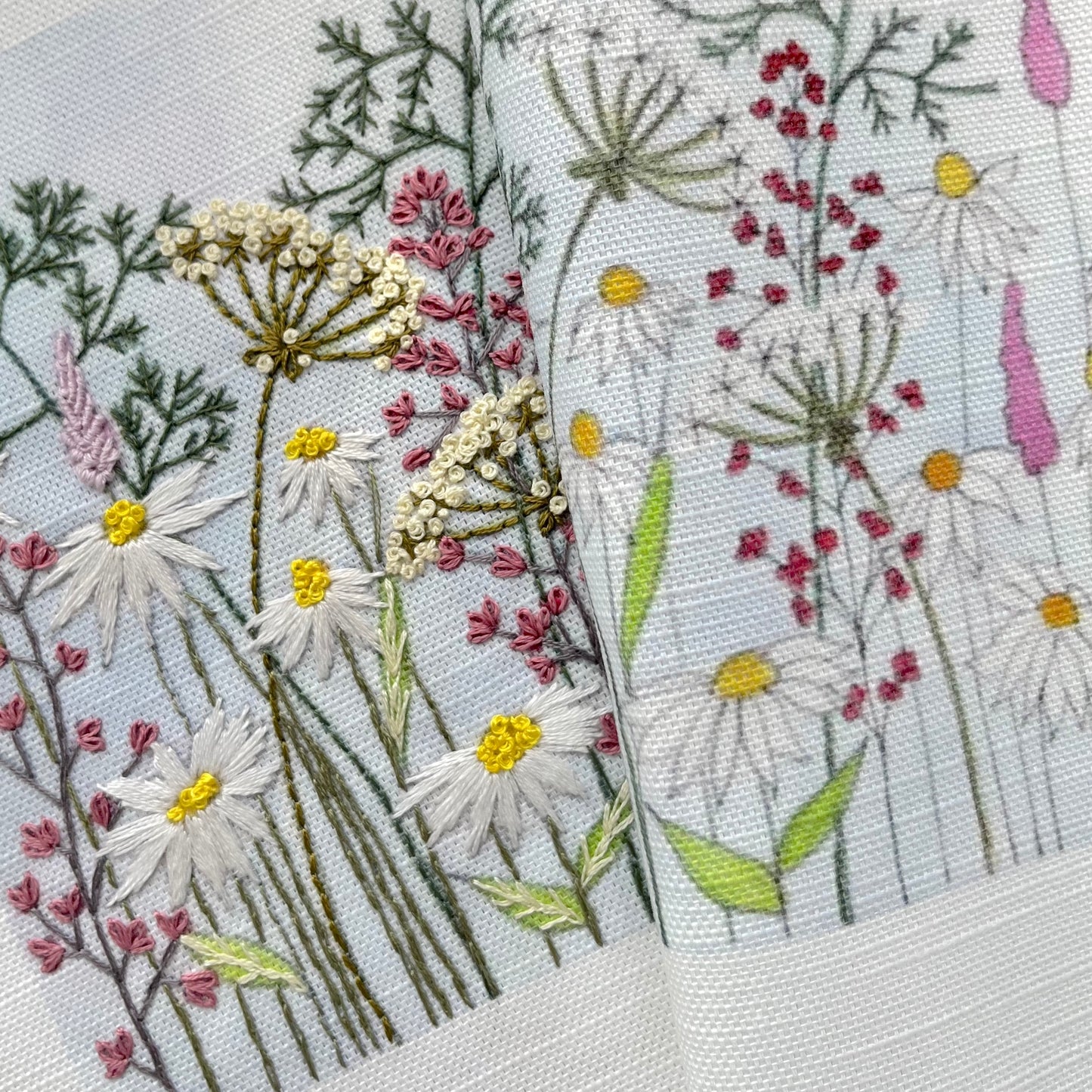 Daisy & Cow Parsley Linen Panel