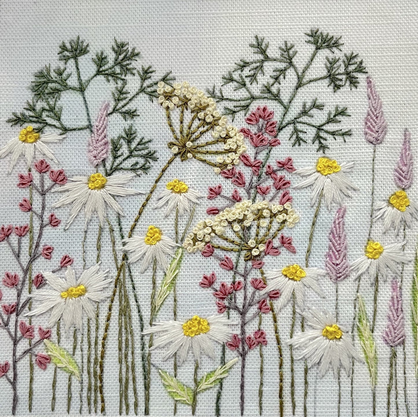 Daisy & Cow Parsley Linen Panel