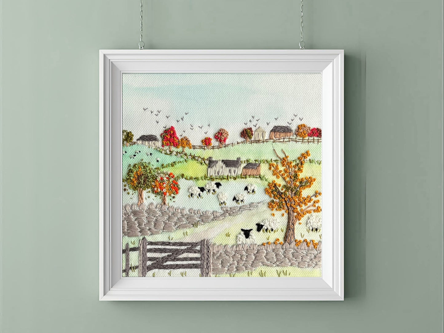 Yorkshire Dales in Autumn : Fabric Linen Panel