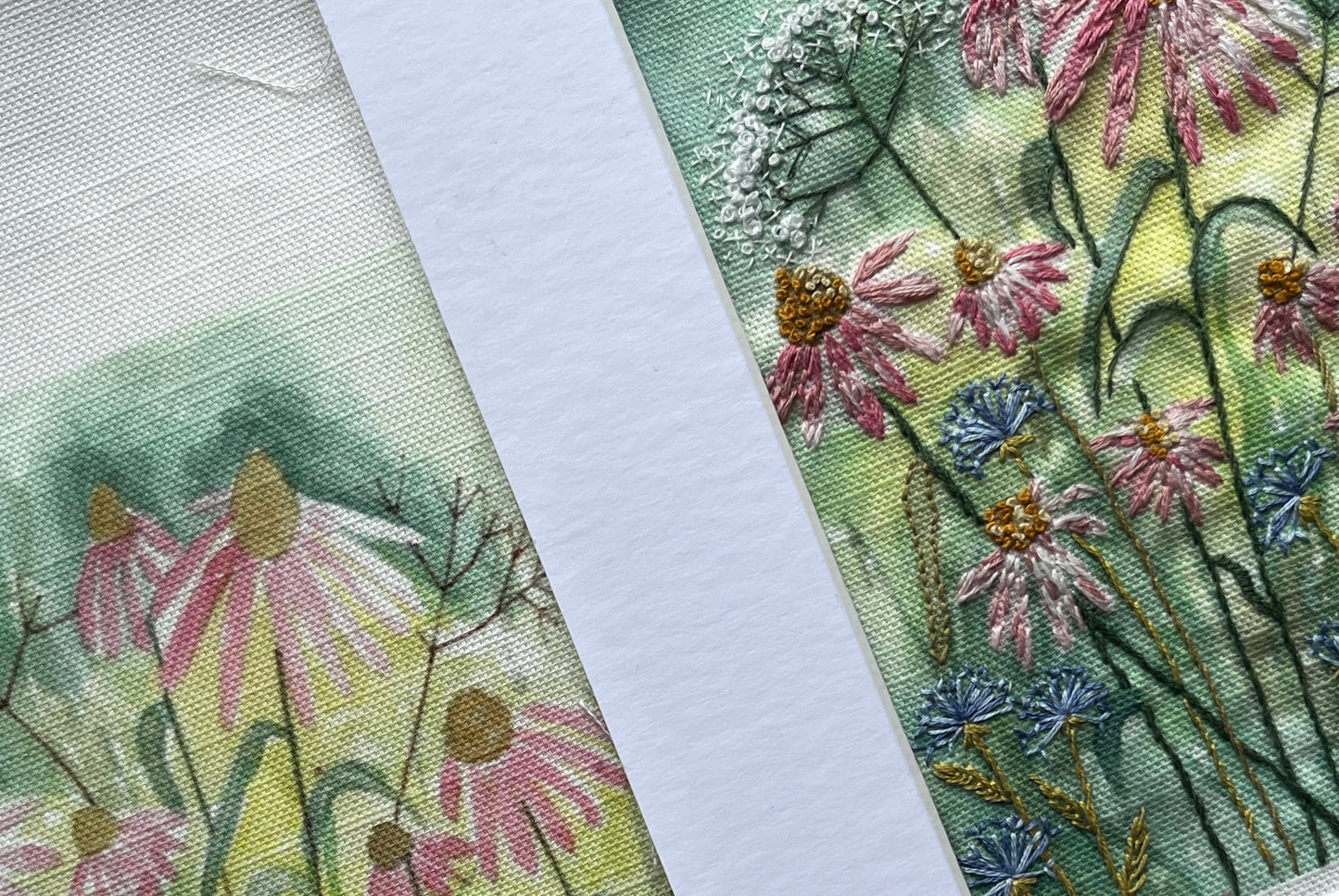 Summer Echinacea and Wild Flowers embroidery kit