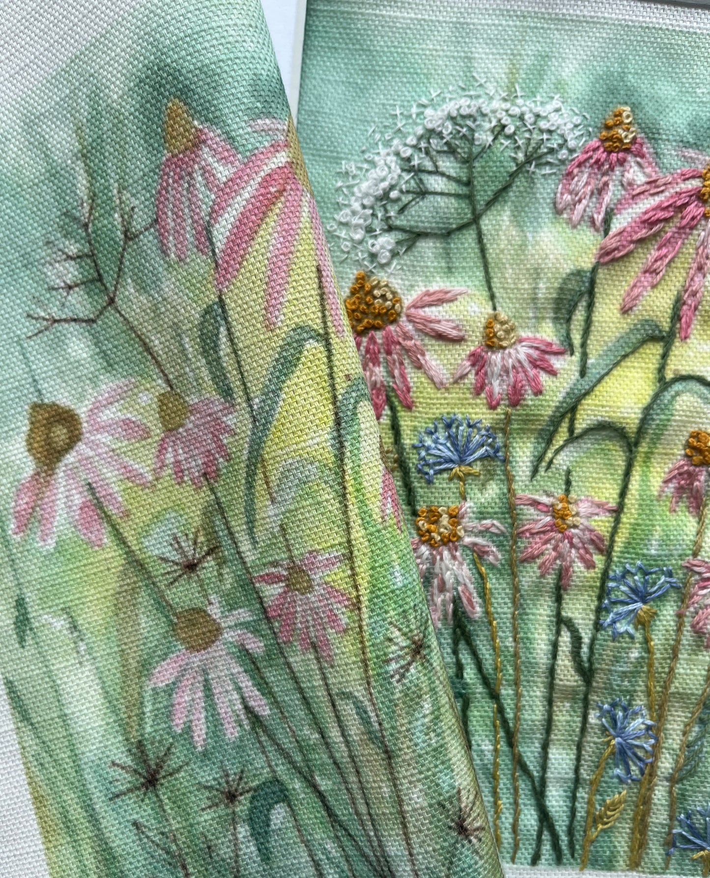 Summer Echinacea and Wild Flowers embroidery kit