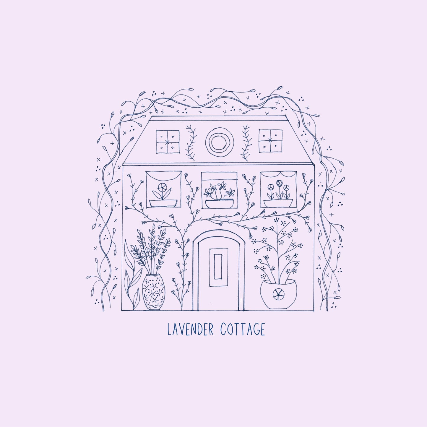 Lavender Cottage Linen Panel Only