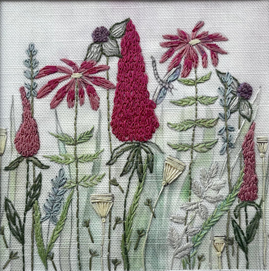 Lupins & Cosmos Embroidery Kit