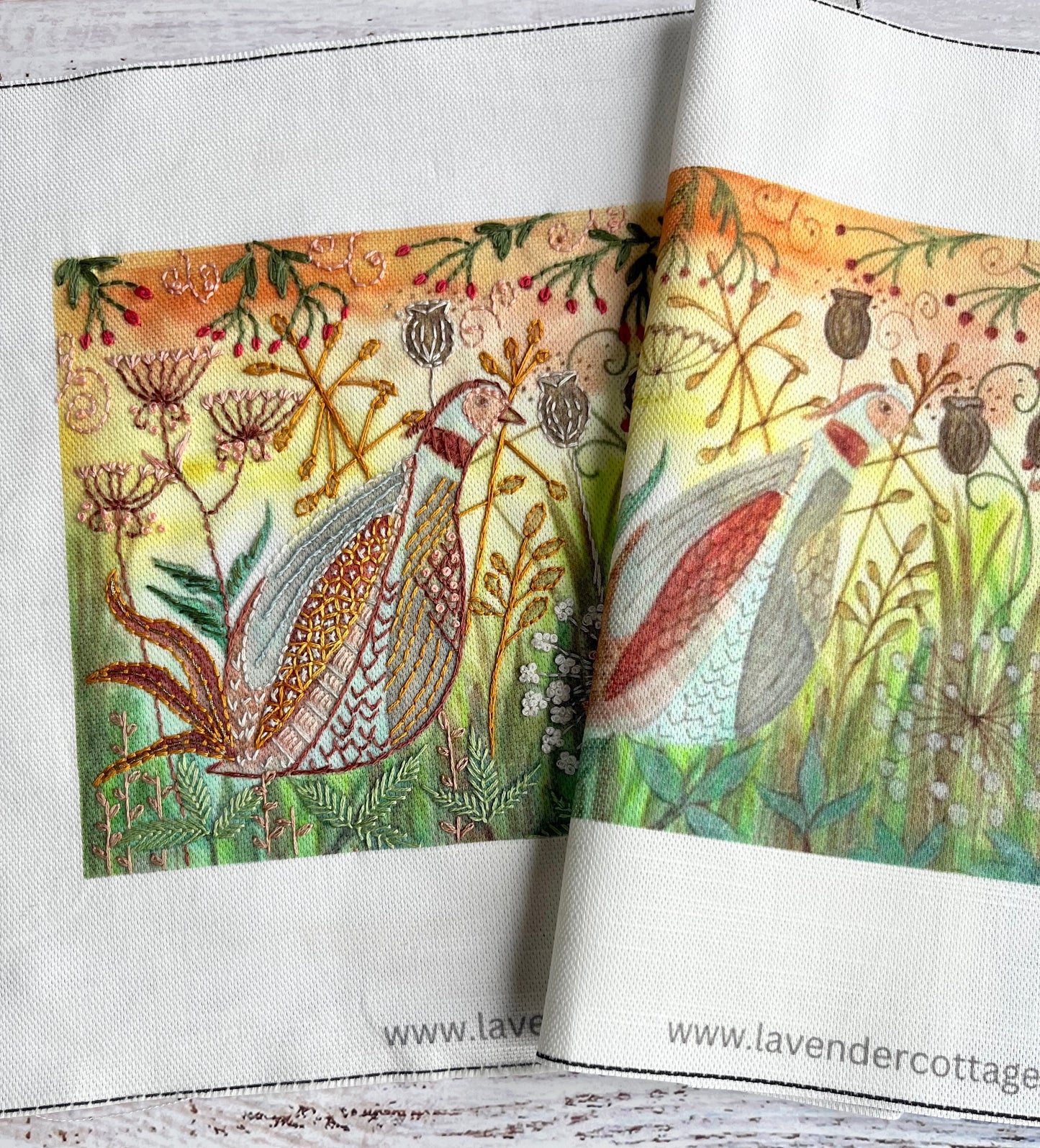 Autumn Pheasant & Flora Pre Printed Panel