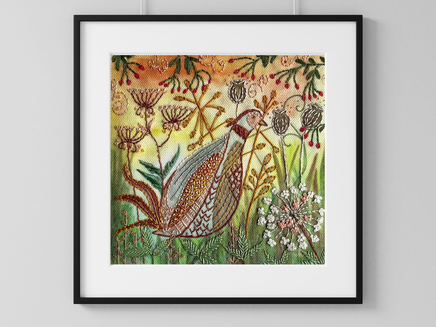 Autumn Pheasant & Flora Pre Printed Panel
