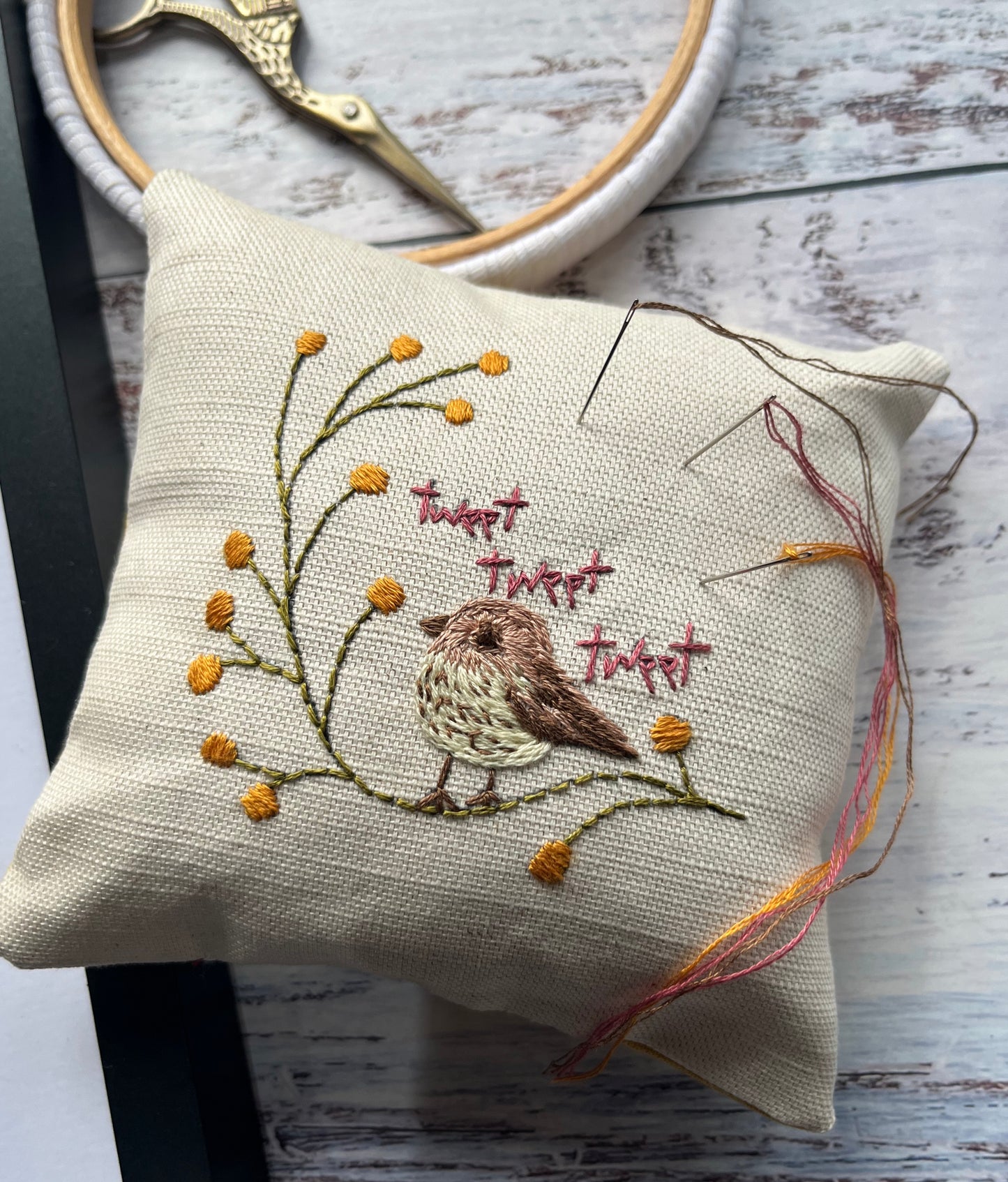 Hello Spring - Sampler and Pin Cushion Pre Printed Fabric
