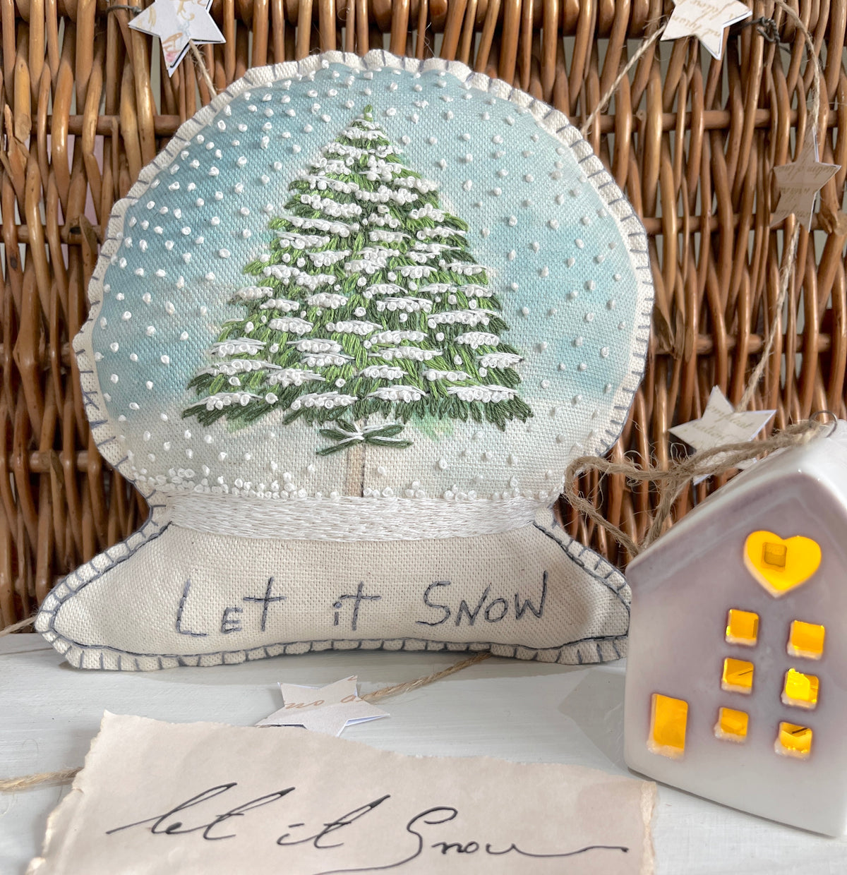 Christmas Snow Globe Stuffie Embroidery Kit