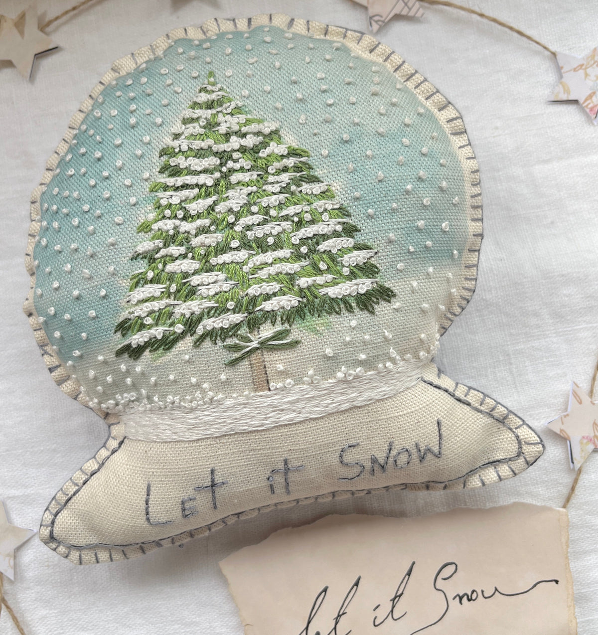 Christmas Snow Globe Stuffie Embroidery Kit