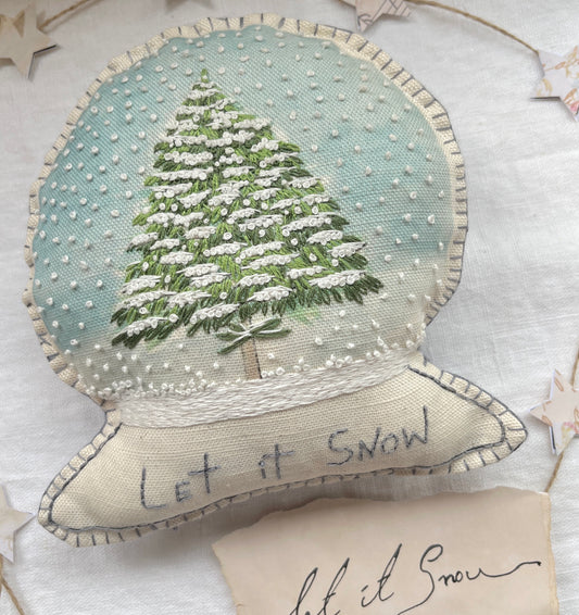 Christmas Snow Globe Stuffie Embroidery Kit