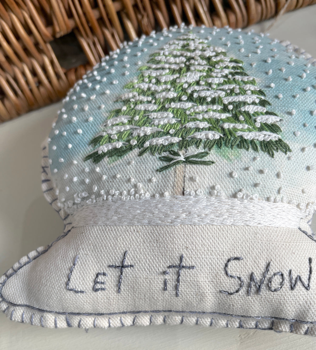 Christmas Snow Globe Stuffie Embroidery Kit