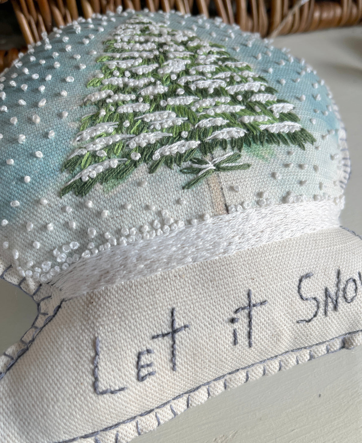 Christmas Snow Globe Stuffie Embroidery Kit