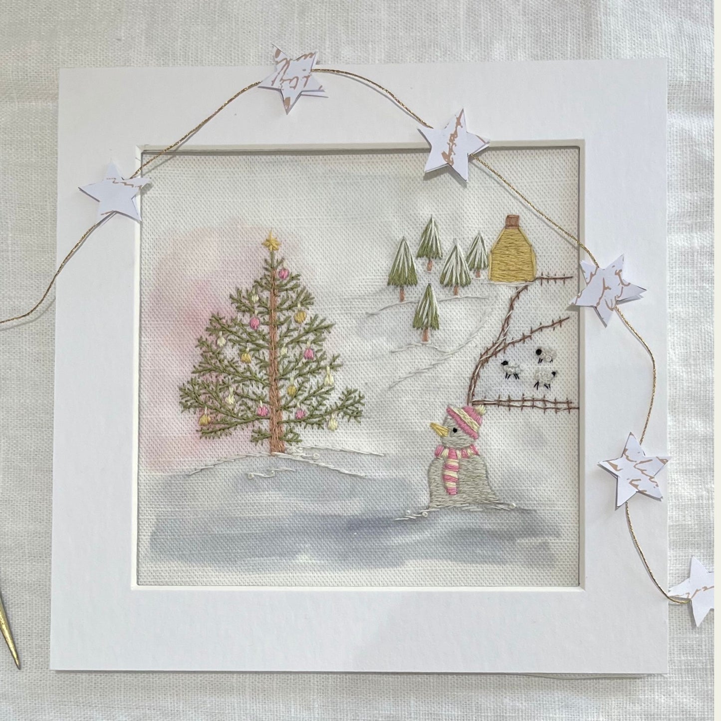 Snowman & The Tree Christmas Embroidery Kit
