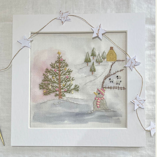 Snowman & The Tree Christmas Embroidery Kit