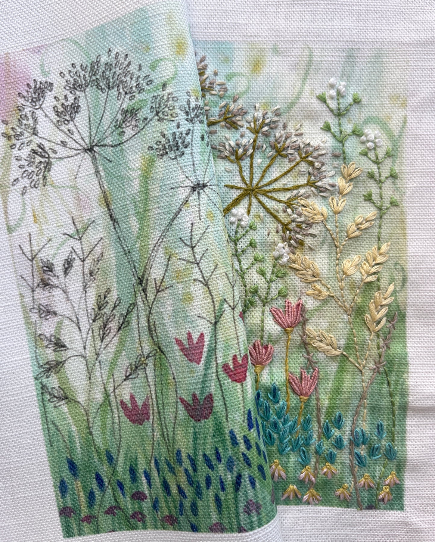 Spring Wild Flowers & Grasses embroidery kit