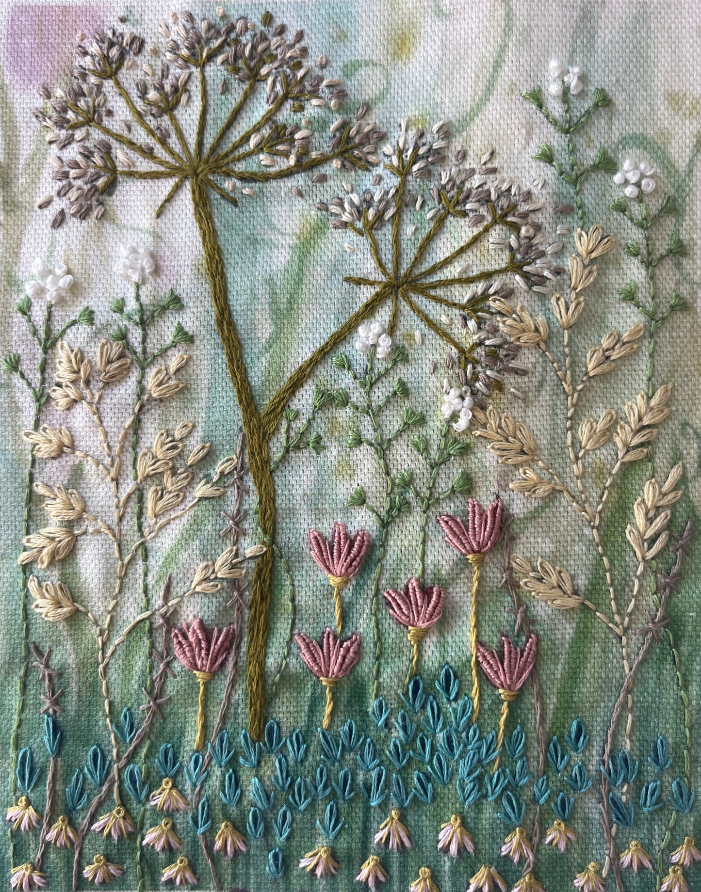 Spring Wild Flowers & Grasses embroidery kit