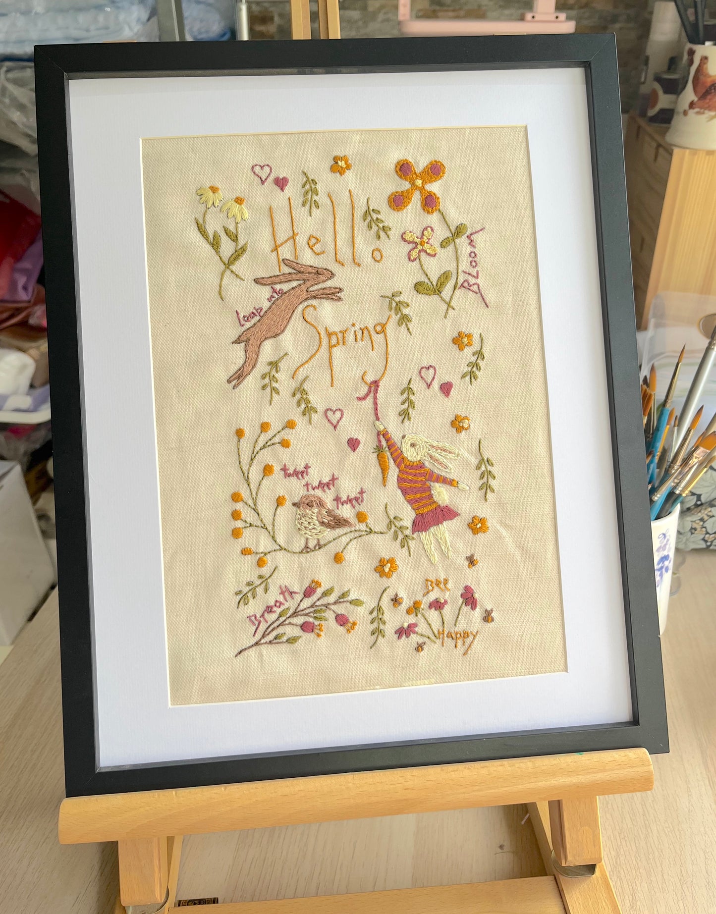 Hello Spring - Sampler and Pin Cushion Pre Printed Fabric