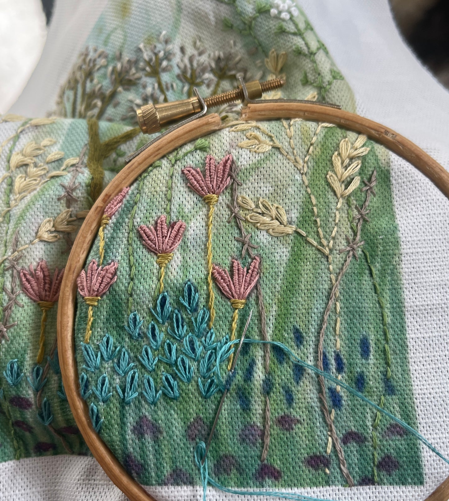 Spring Wild Flowers & Grasses embroidery kit