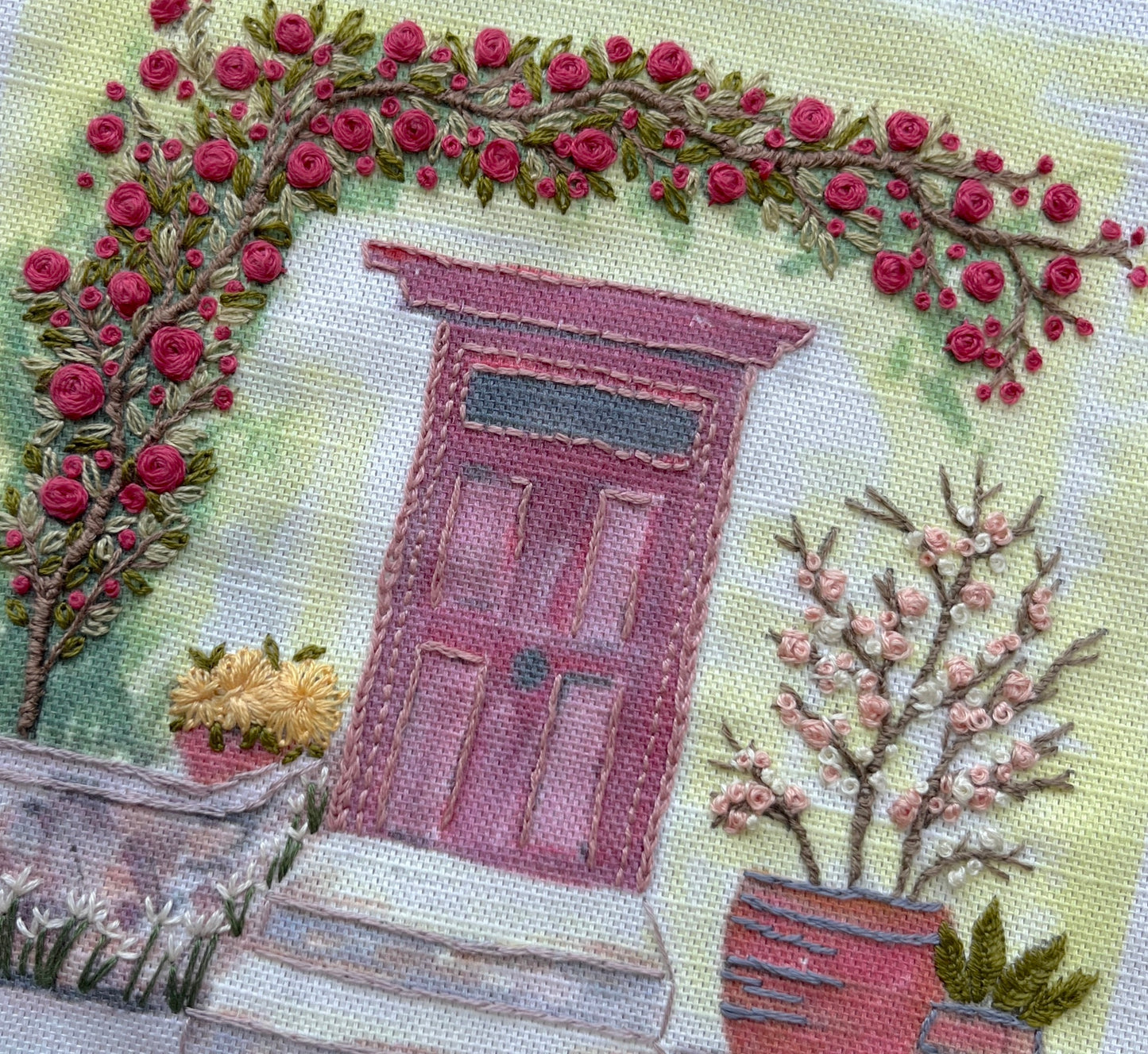Villa Rosa Embroidery Panel