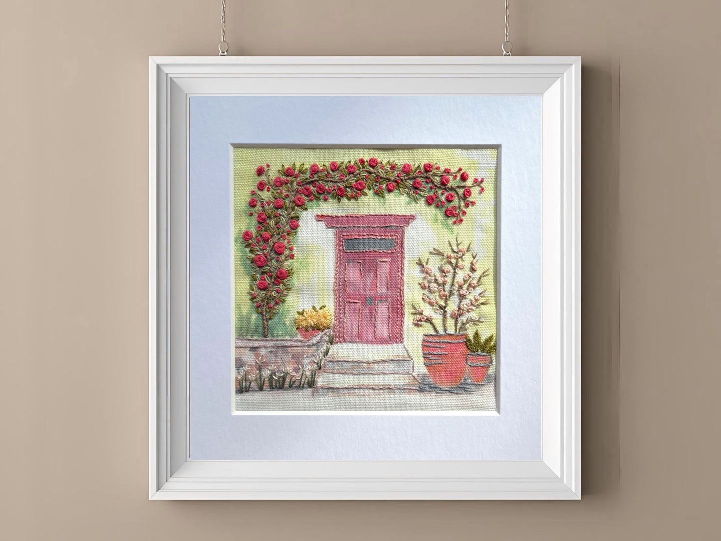 Villa Rosa Embroidery Panel