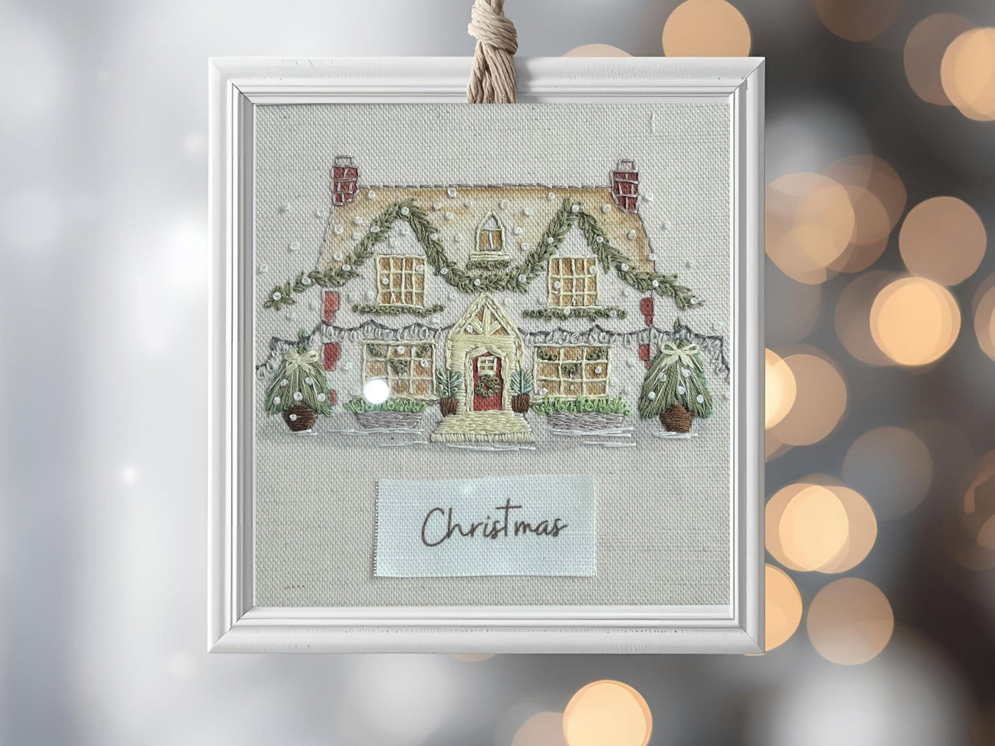Yorkshire Christmas Cottage: Pre Printed Fabric Panel