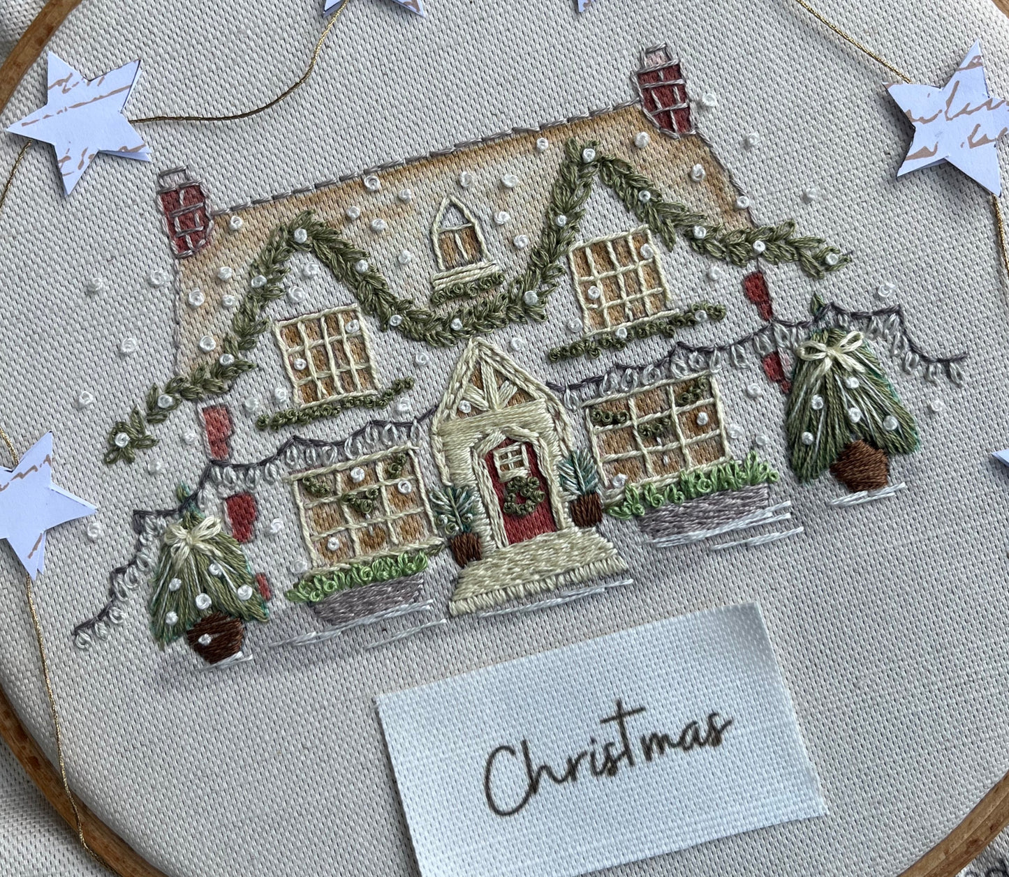 Yorkshire Christmas Cottage: Pre Printed Fabric Panel