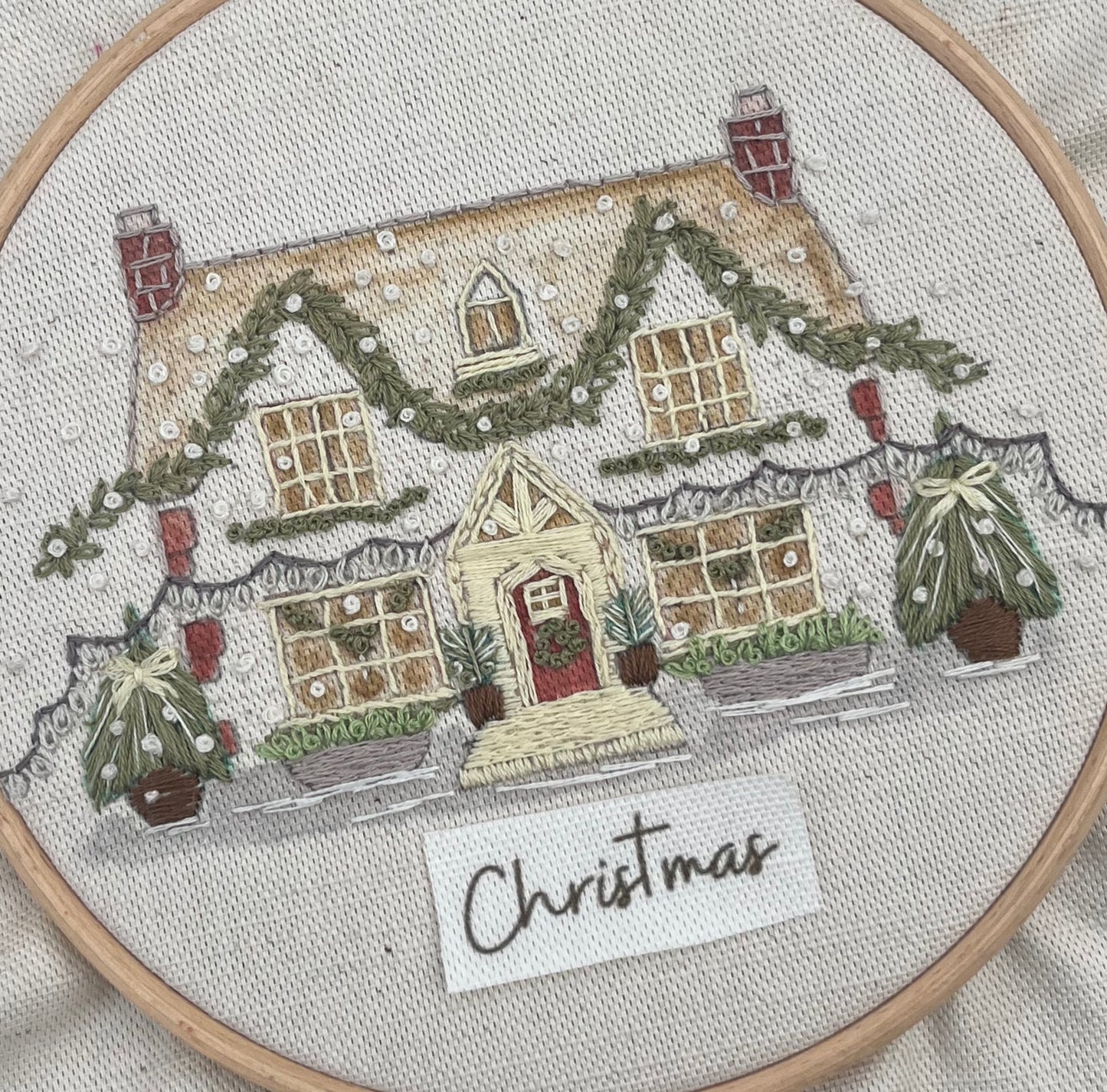 Yorkshire Christmas Cottage: Pre Printed Fabric Panel